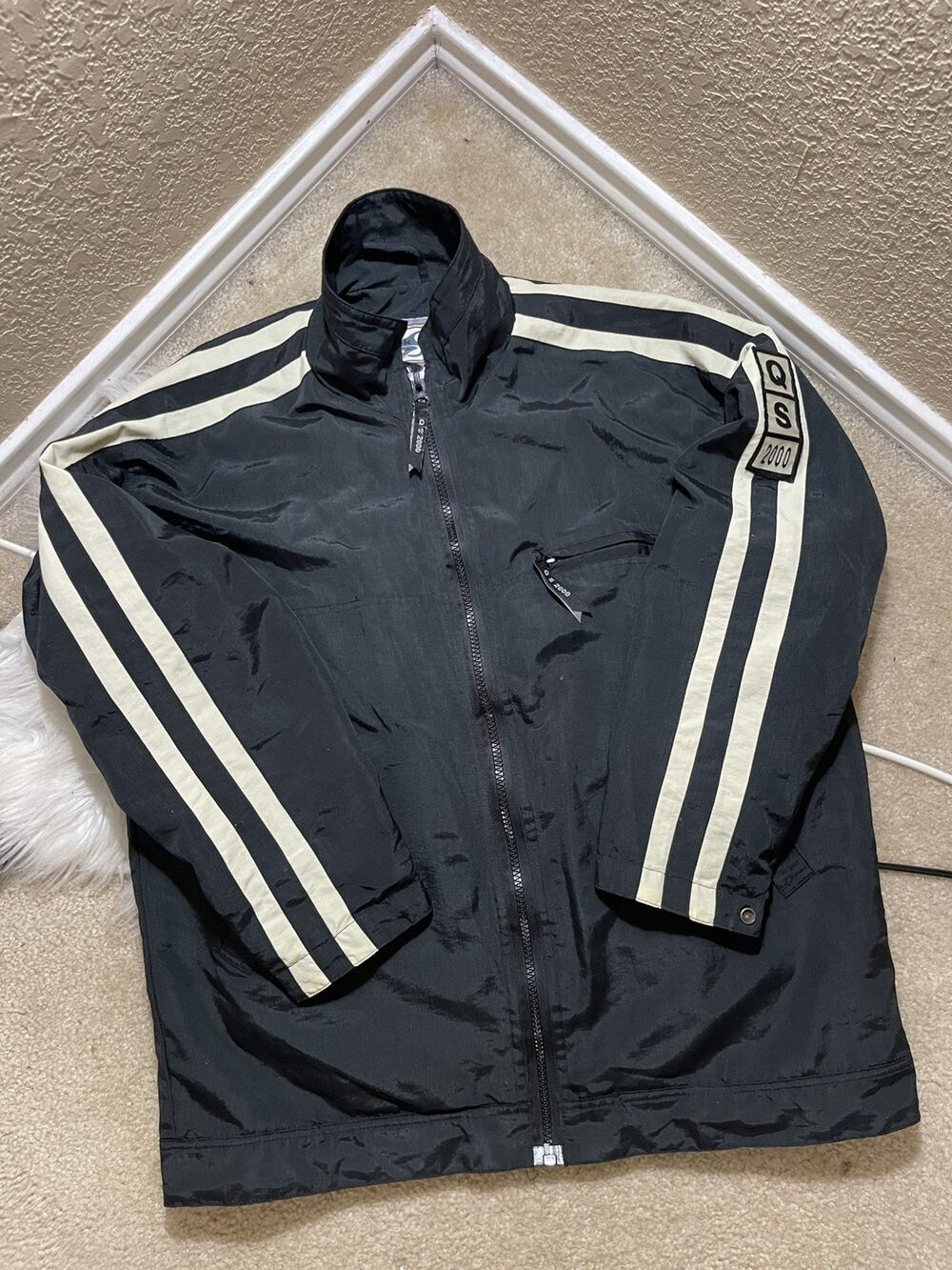 VTG Quiksilver Jacket Mens Medium Black Skate Surf 90s Full Zip Y2K